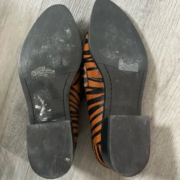 Franco Sarto Irena Dyed Calf Hair Mixed Animal Print Loafers - Picture 5 of 5